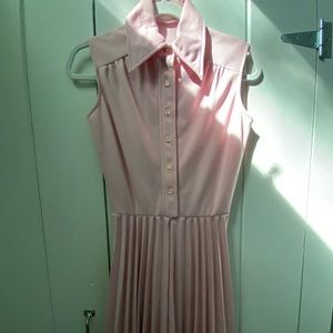 Vintage Pale Pink Pleated Tennis Dress